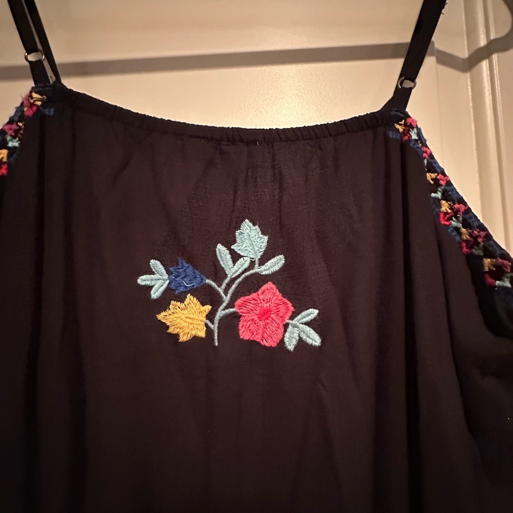 Sundance Black Embroidered Floral Midi Dress - Picture 6 of 6